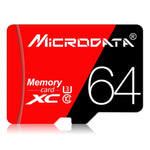 Carte mémoire MICRODATA 64 Go haute vitesse U3 rouge et noire TF (micro SD), 64 Go