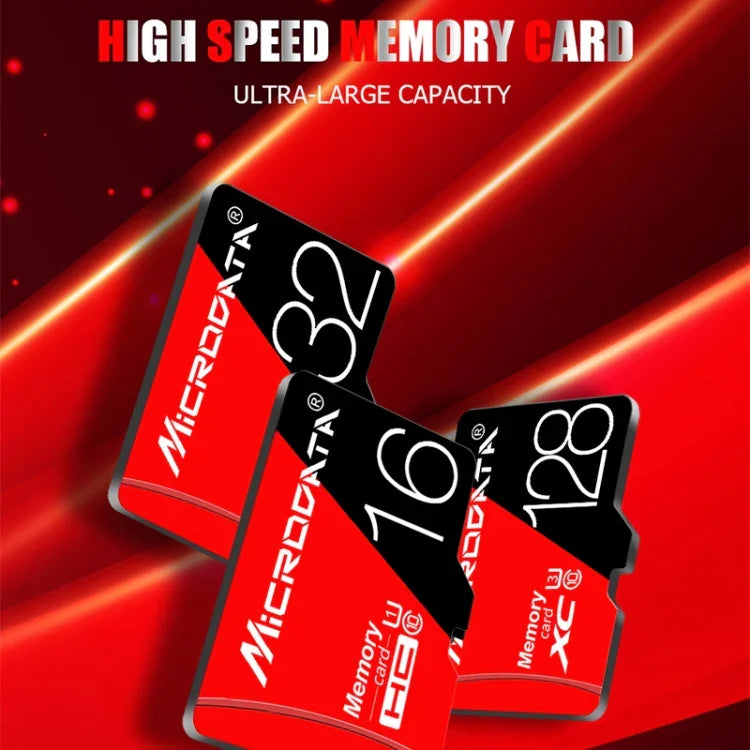 Carte mémoire MICRODATA 64 Go haute vitesse U3 rouge et noire TF (micro SD), 64 Go