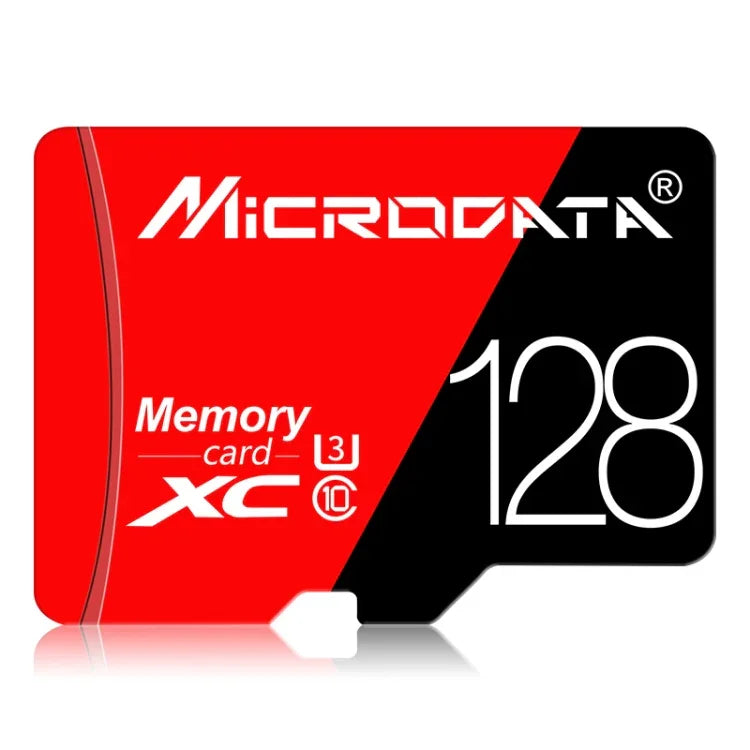 Carte mémoire MICRODATA 128 Go haute vitesse U3 rouge et noire TF (micro SD), 128 Go