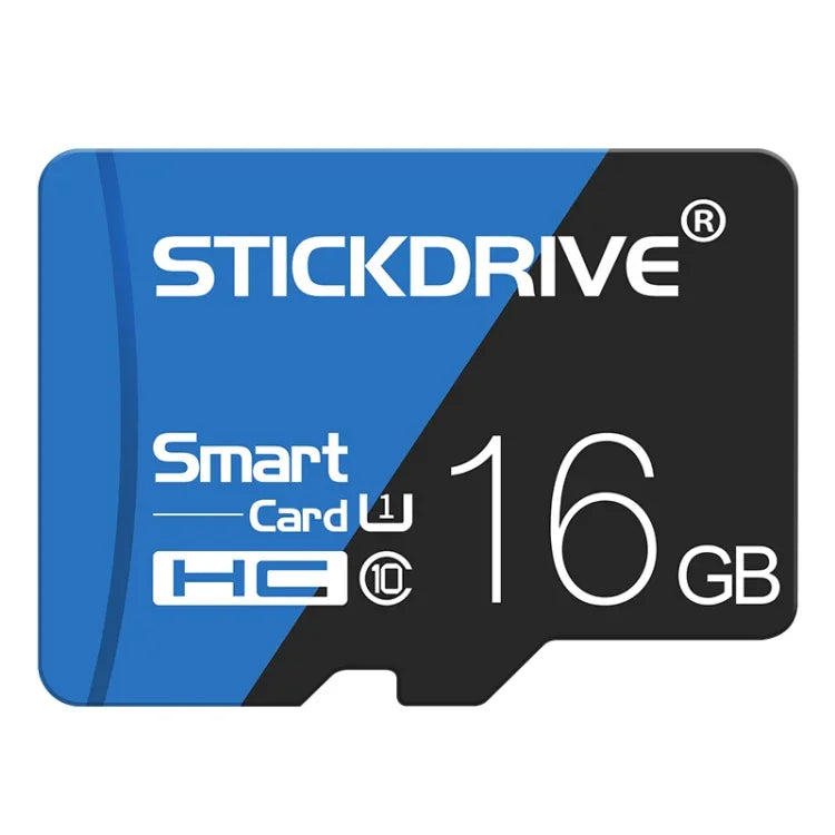 Carte mémoire microSD (TF) STICKDRIVE 16 Go haute vitesse U1 bleue et noire, 16 Go