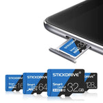 Carte mémoire microSD (TF) STICKDRIVE 32 Go haute vitesse U1 bleue et noire, 32 Go