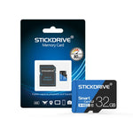 Carte mémoire microSD (TF) STICKDRIVE 32 Go haute vitesse U1 bleue et noire, 32 Go
