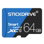 Carte mémoire microSD STICKDRIVE 64 Go haute vitesse U3 bleue et noire, 64 Go