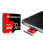 Carte mémoire MICRODATA 8 Go U1 rouge et noire TF (micro SD), 8 Go