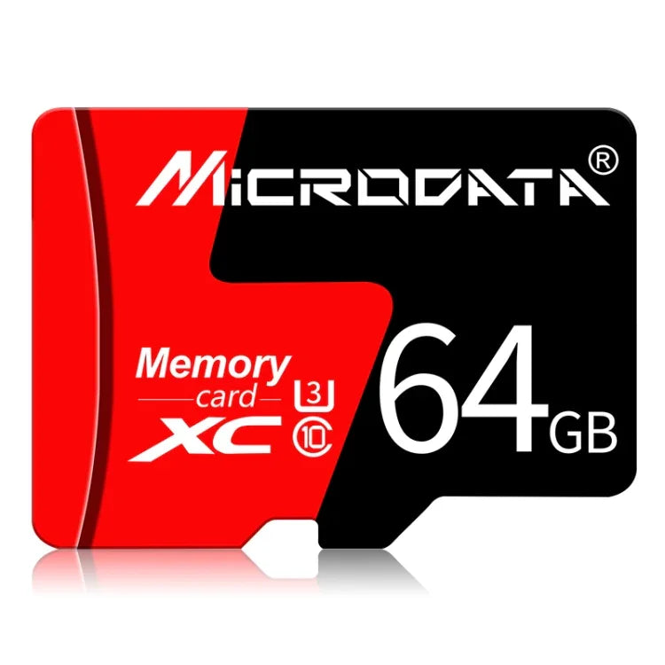 Carte mémoire MICRODATA 64 Go U3 rouge et noire TF (micro SD), 64 Go