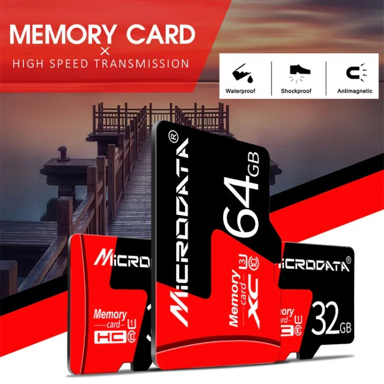 Carte mémoire MICRODATA 128 Go U3 rouge et noire TF (Micro SD), 128 Go