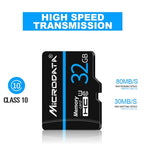 Carte mémoire MICRODATA 32 Go U1 Blue Line et Black TF (Micro SD), 32 Go