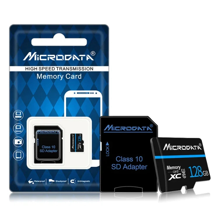 Carte mémoire MICRODATA 128 Go U3 Blue Line et Black TF (Micro SD), 128 Go