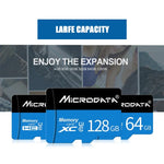 Carte mémoire MICRODATA 64 Go U3 bleue et noire TF (micro SD), 64 Go