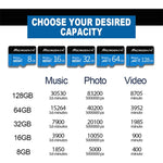Carte mémoire MICRODATA 64 Go U3 bleue et noire TF (micro SD), 64 Go