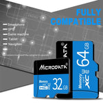 Carte mémoire MICRODATA 128 Go U3 bleue et noire TF (Micro SD), 128 Go