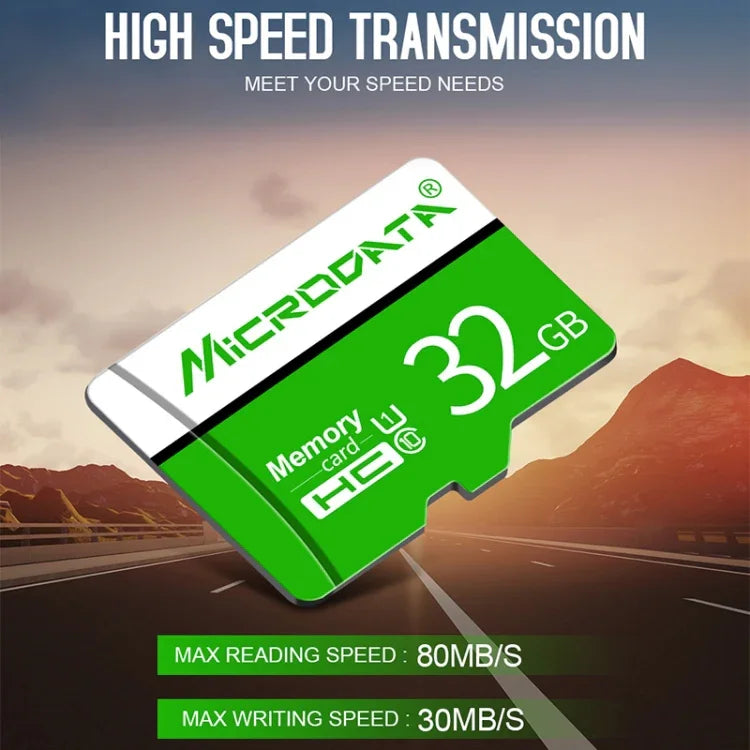 Carte mémoire MICRODATA 64 Go U3 verte et blanche TF (Micro SD), 64 Go