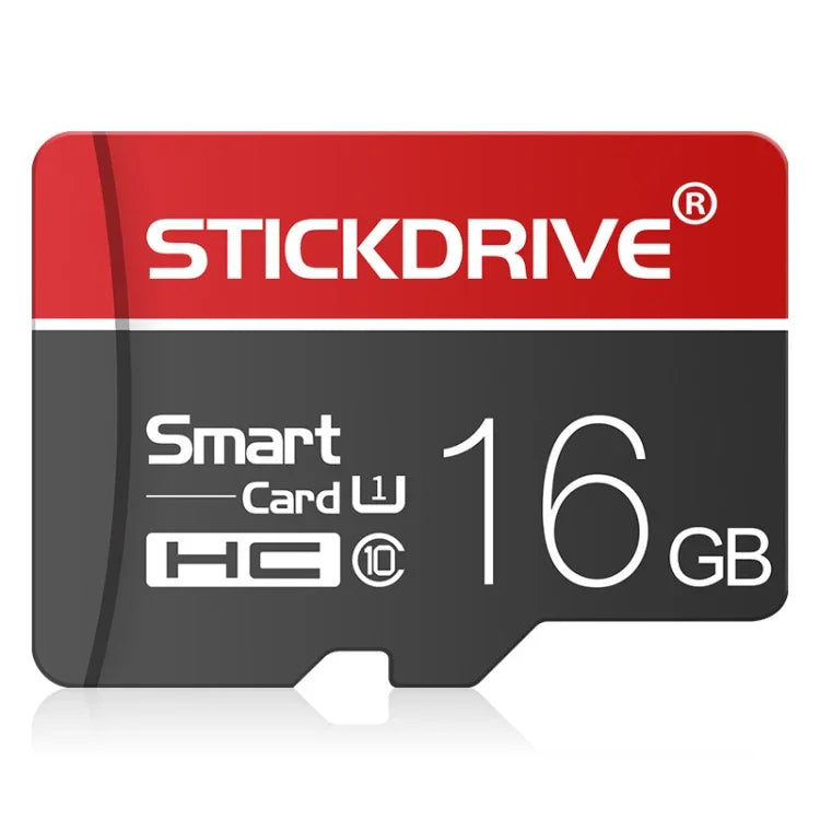 Carte mémoire microSD STICKDRIVE 16 Go U1 à lignes blanches, rouge et noir, 16 Go