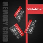 Carte mémoire microSD STICKDRIVE 16 Go U1 à lignes blanches, rouge et noir, 16 Go