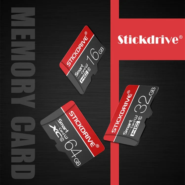 Carte mémoire microSD STICKDRIVE 16 Go U1 à lignes blanches, rouge et noir, 16 Go