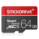 Carte mémoire microSD STICKDRIVE 64 Go U3 White Line rouge et noire, 64 Go