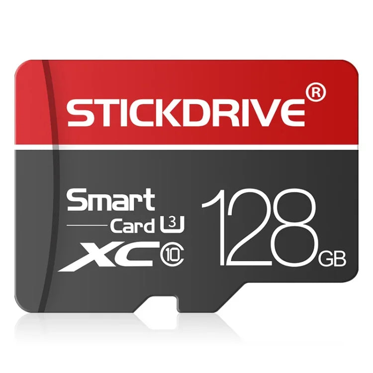 Carte mémoire microSD STICKDRIVE 128 Go U3 White Line rouge et noire, 128 Go