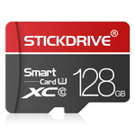 Carte mémoire microSD STICKDRIVE 128 Go U3 White Line rouge et noire, 128 Go