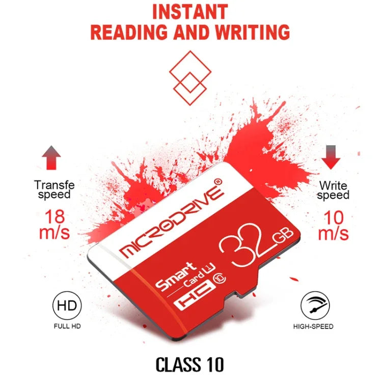 Carte mémoire MicroSD (TF) Microdrive 64 Go Classe 10 Haute Vitesse, 64 Go