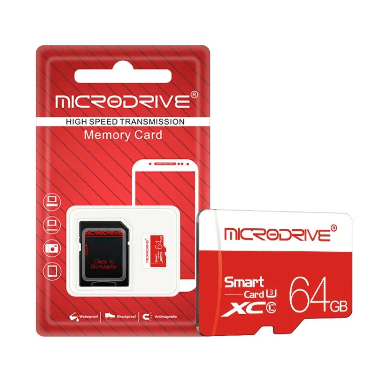 Carte mémoire MicroSD (TF) Microdrive 64 Go Classe 10 Haute Vitesse, 64 Go