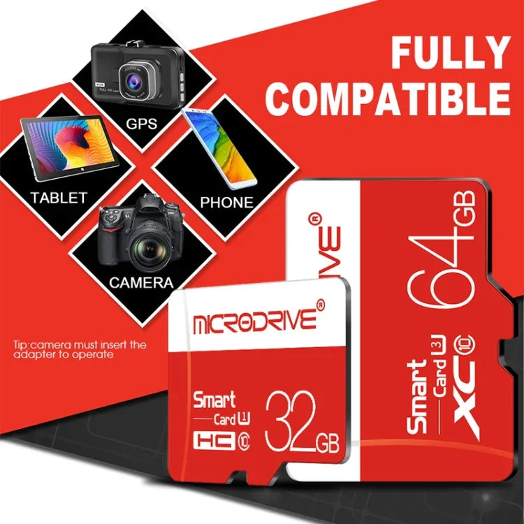 Carte mémoire MicroSD (TF) Microdrive 64 Go Classe 10 Haute Vitesse, 64 Go