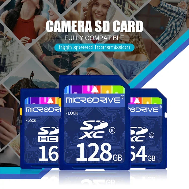Carte mémoire SD Microdrive 128 Go haute vitesse classe 10 pour tous les appareils numériques dotés d'un emplacement pour carte SD, 128 Go