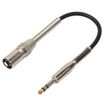 Câble audio microphone stéréo XLR 3 broches mâle vers prise femelle 1/4 pouce (6,35 mm) de 30 cm, BK2077KM