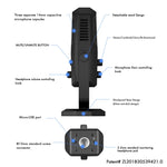 Microphone à condensateur de studio Yanmai SF-900 multifonction à quatre directivités avec support de bureau