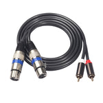 Câble audio 2 RCA mâle vers 2 XLR 3 broches femelles, longueur : 1,5 m, 366156-15 2 RCA mâle vers 2 XLR 3 broches femelles