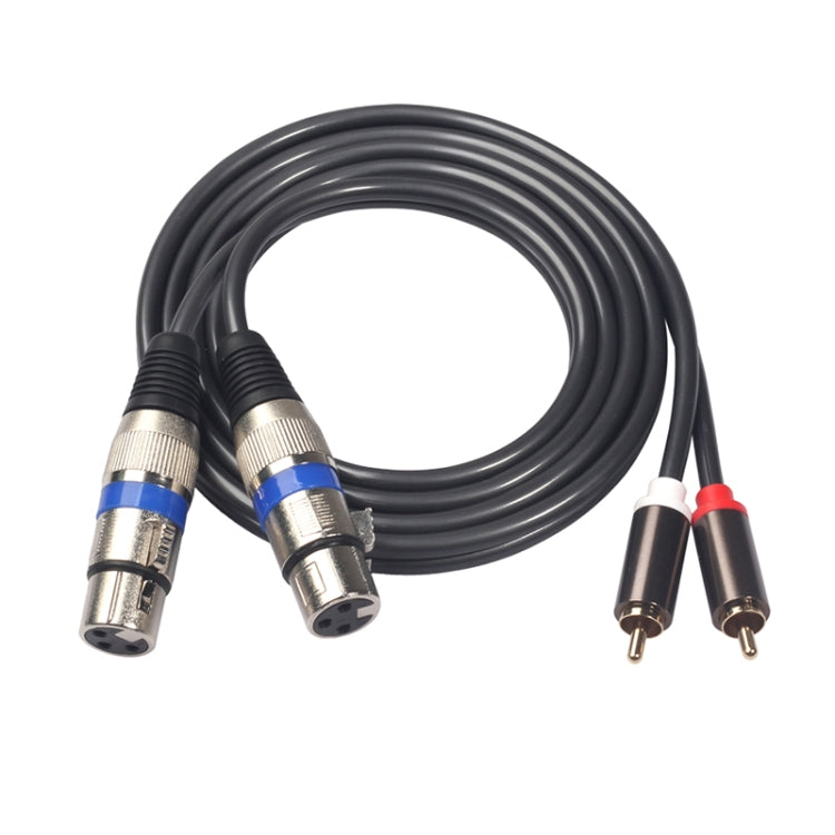 Câble audio 2 RCA mâle vers 2 XLR 3 broches femelles, longueur : 1,5 m, 366156-15 2 RCA mâle vers 2 XLR 3 broches femelles