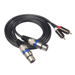 Câble audio 2 RCA mâle vers 2 XLR 3 broches femelles, longueur : 1,5 m, 366156-15 2 RCA mâle vers 2 XLR 3 broches femelles