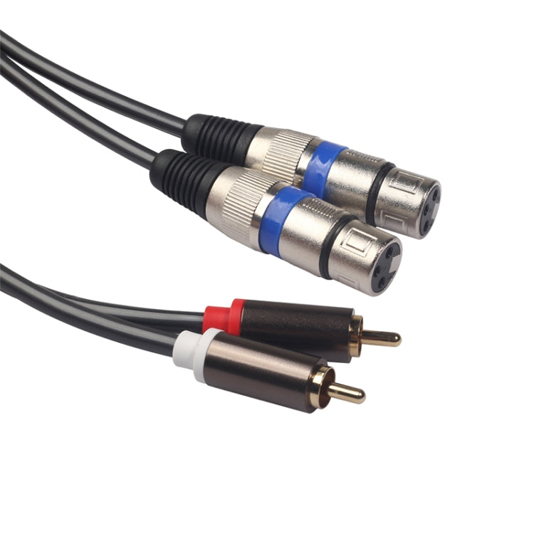 Câble audio 2 RCA mâle vers 2 XLR 3 broches femelles, longueur : 1,5 m, 366156-15 2 RCA mâle vers 2 XLR 3 broches femelles