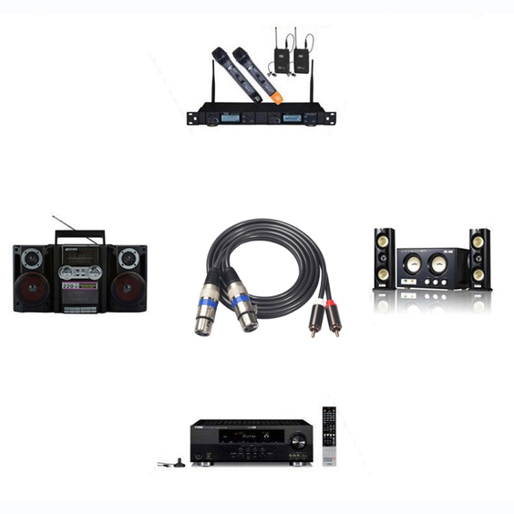 Câble audio 2 RCA mâle vers 2 XLR 3 broches femelles, longueur : 1,5 m, 366156-15 2 RCA mâle vers 2 XLR 3 broches femelles