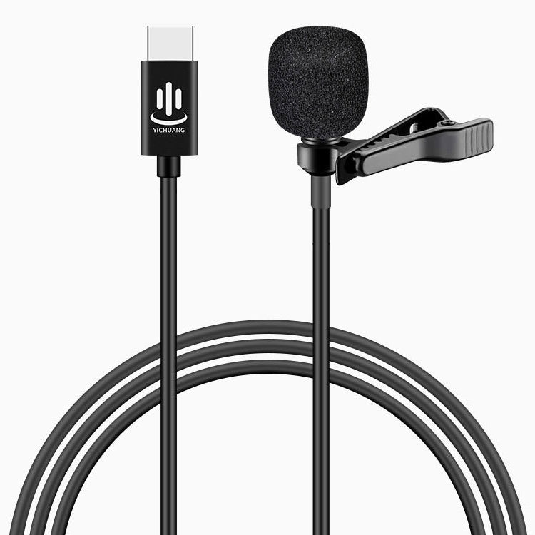 Microphone lavalier à condensateur à réduction de bruit intelligente YICHUANG YC-LM10 USB-C / Type-C, longueur du câble : 1,5 m, YC-LM10