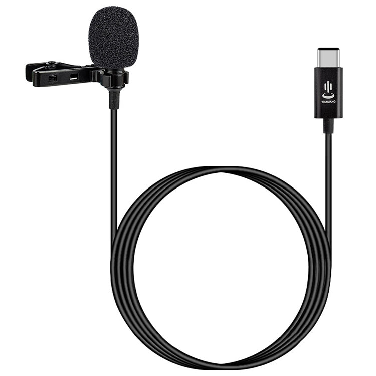 Microphone lavalier à condensateur à réduction de bruit intelligente YICHUANG YC-LM10 USB-C / Type-C, longueur du câble : 1,5 m, YC-LM10