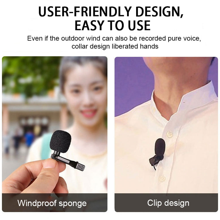 Microphone lavalier à condensateur à réduction de bruit intelligente YICHUANG YC-LM10 USB-C / Type-C, longueur du câble : 1,5 m, YC-LM10