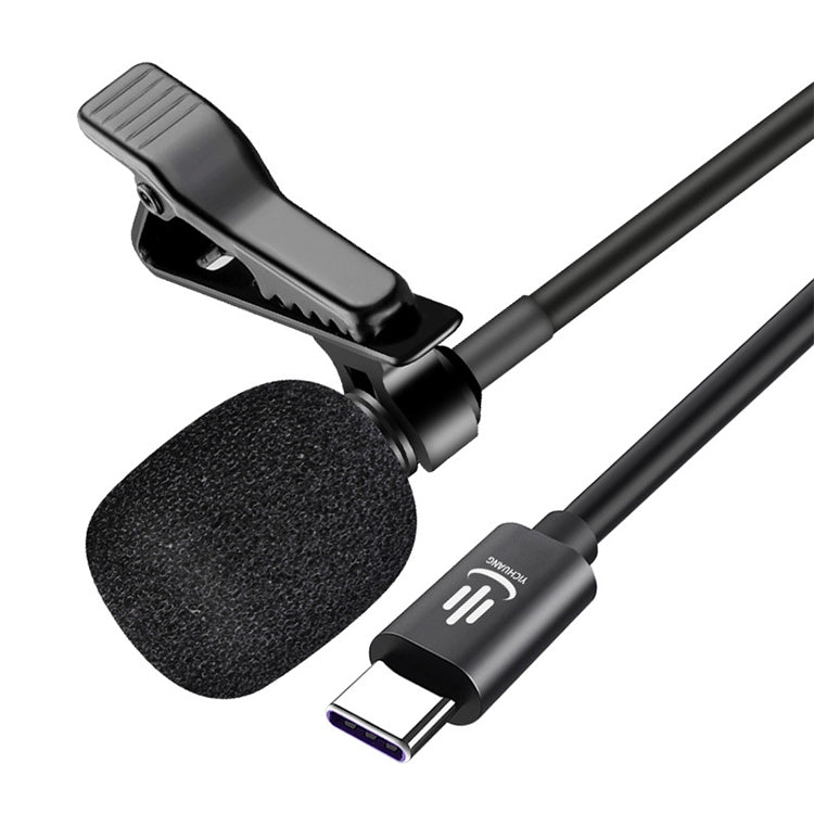 Microphone lavalier à condensateur à réduction de bruit intelligente YICHUANG YC-LM10 USB-C / Type-C, longueur du câble : 1,5 m, YC-LM10