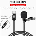 Microphone lavalier à condensateur à réduction de bruit intelligente YICHUANG YC-LM10 USB-C / Type-C, longueur du câble : 1,5 m, YC-LM10