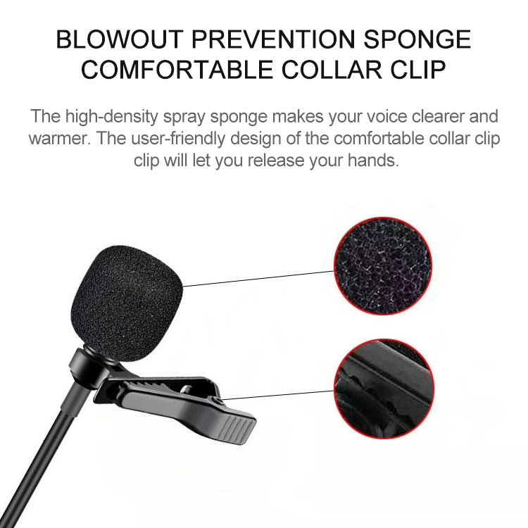 Microphone lavalier à condensateur à réduction de bruit intelligente YICHUANG YC-LM10 USB-C / Type-C, longueur du câble : 1,5 m, YC-LM10