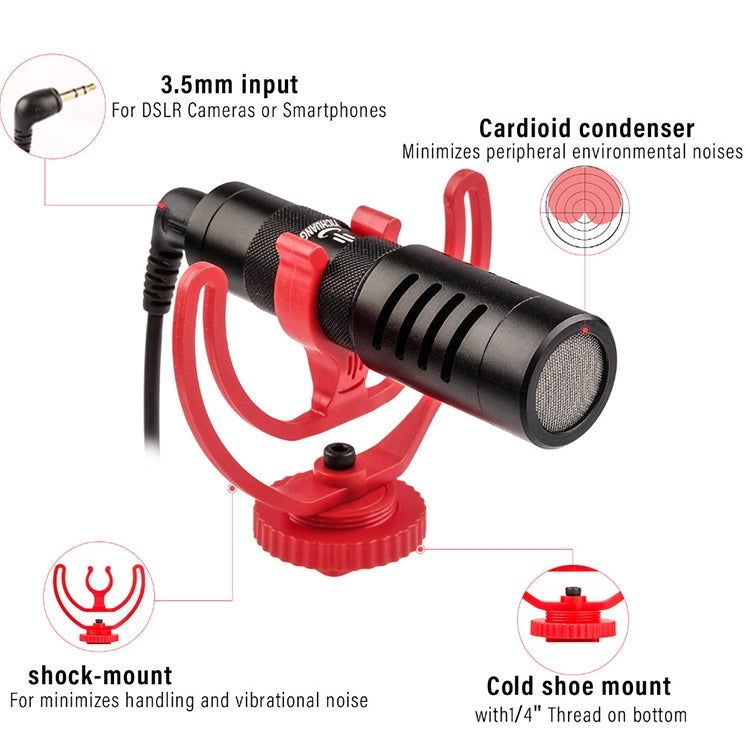 Microphone portable à réduction de bruit à port 3,5 mm YICHUANG YC-VM100