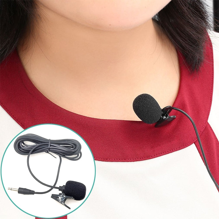 ZJ002MR Mono prise droite 3,5 mm Microphone filaire lavalier pour interprète sans fil, guide touristique, pare-soleil de voiture, longueur : 3 m, Mono 3,5 mm
