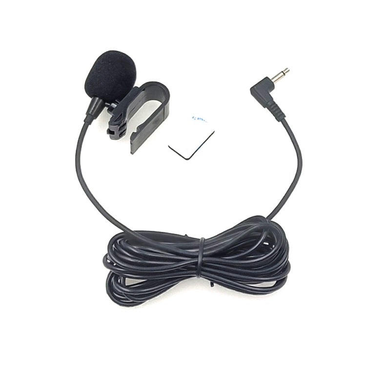 Microphone lavalier mono à clipser autocollant ZJ025MR pour GPS voiture / audio DVD Bluetooth externe, longueur de câble : 3 m, prise coudée 3,5 mm à 90 degrés, prise coudée mono 3,5 mm