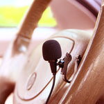 Microphone lavalier mono à clipser autocollant ZJ025MR pour GPS voiture / audio DVD Bluetooth externe, longueur de câble : 3 m, prise coudée 3,5 mm à 90 degrés, prise coudée mono 3,5 mm