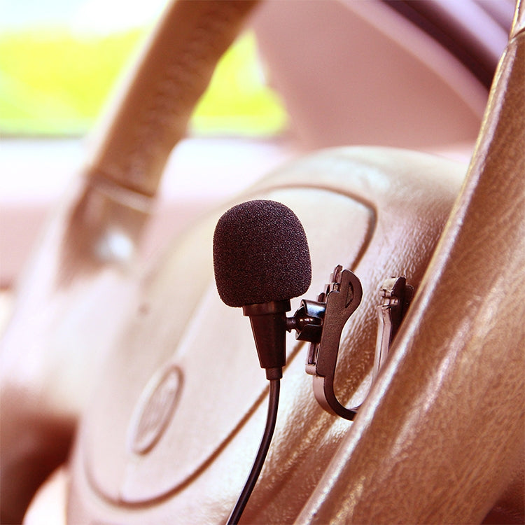 Microphone lavalier mono à clipser autocollant ZJ025MR pour GPS voiture / audio DVD Bluetooth externe, longueur de câble : 3 m, prise coudée 3,5 mm à 90 degrés, prise coudée mono 3,5 mm