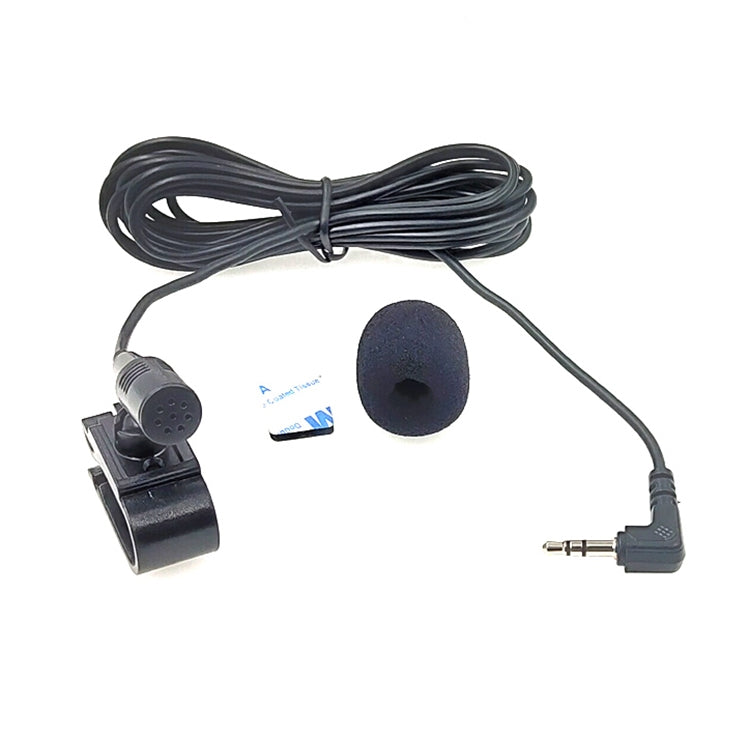 Microphone lavalier stéréo à clipser autocollant ZJ025MR pour GPS voiture / audio DVD Bluetooth externe, longueur de câble : 3 m, prise coudée 2,5 mm à 90 degrés, prise coudée stéréo 2,5 mm