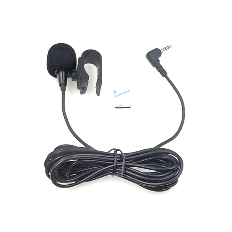 Microphone lavalier stéréo à clipser autocollant ZJ025MR pour GPS voiture / audio DVD Bluetooth externe, longueur de câble : 3 m, prise coudée 3,5 mm à 90 degrés, prise coudée stéréo 3,5 mm