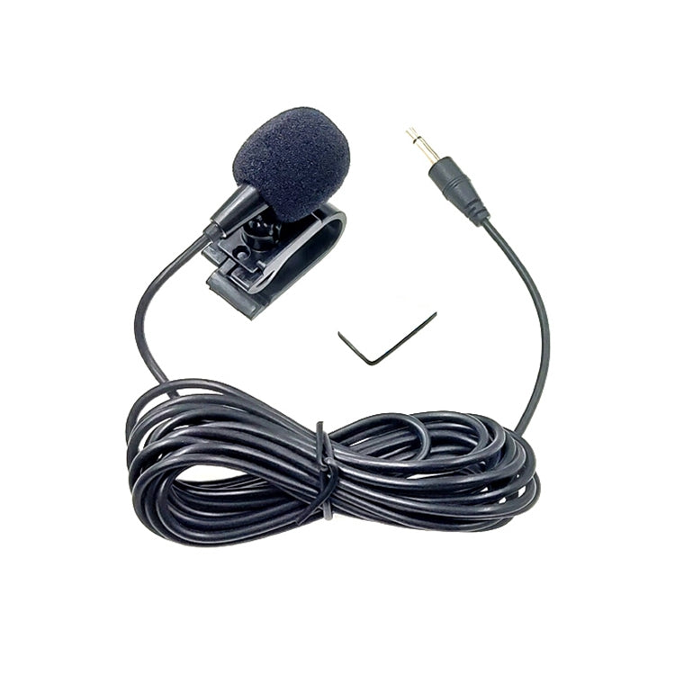 Microphone lavalier mono à clipser autocollant ZJ025MR prise 3,5 mm pour GPS voiture / audio DVD Bluetooth externe, longueur de câble : 3 m, prise stéréo 3,5 mm