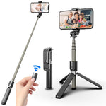 Trépied pliable Bluetooth en alliage d'aluminium L03, bâton de selfie, L03 blanc, L03 noir