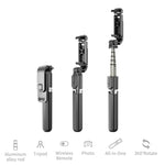 Trépied pliable Bluetooth en alliage d'aluminium L03, bâton de selfie, L03 blanc, L03 noir