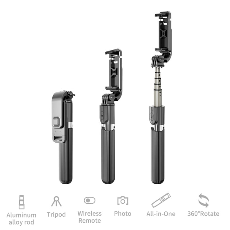 Trépied pliable Bluetooth en alliage d'aluminium L03, bâton de selfie, L03 blanc, L03 noir